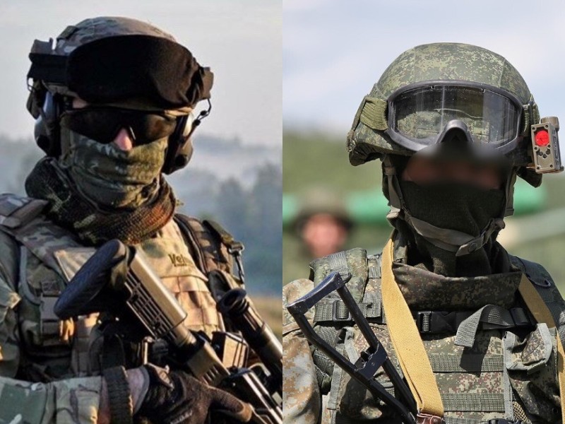 Close-combat gear: Ukrainian vs Russian soldier.